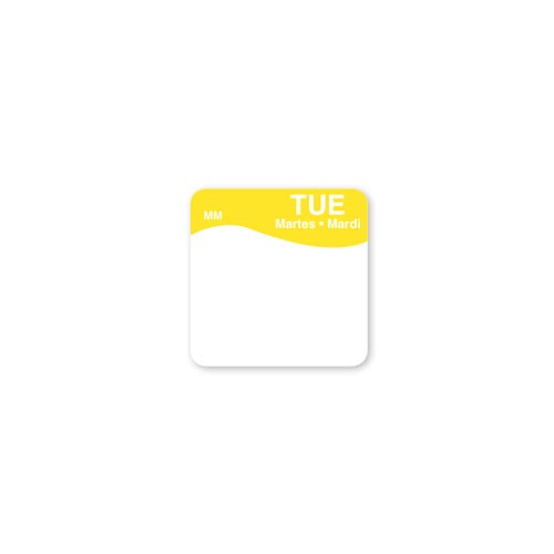 Removable Labels - Tuesday - Yellow