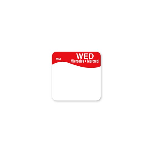 Removable Labels - Wednesday - Red