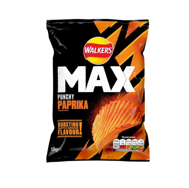 Bulk Buy WALKERS Max Paprika Crisps Wholesale KFF