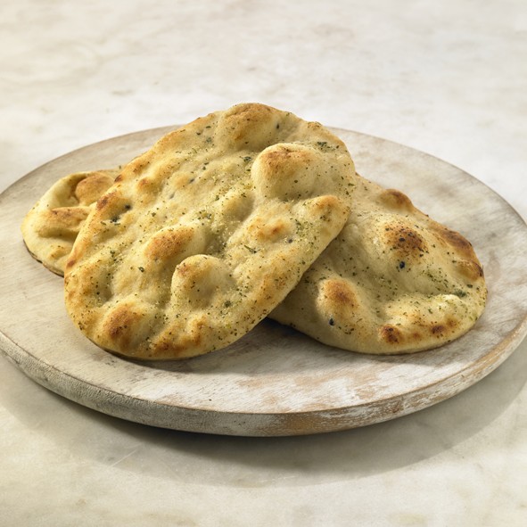 Oval Garlic & Coriander Naan Breads