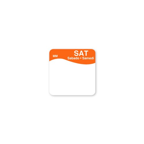 Removable Labels - Saturday- Orange