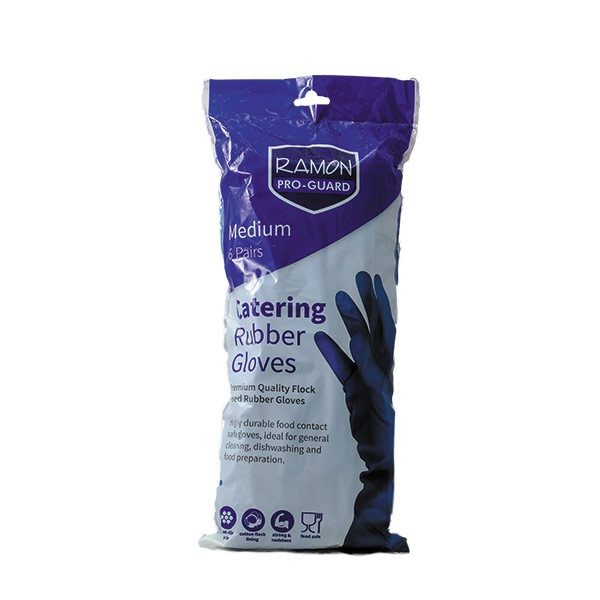 Blue Catering Rubber Gloves Medium