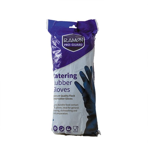 Blue Catering Rubber Gloves Large
