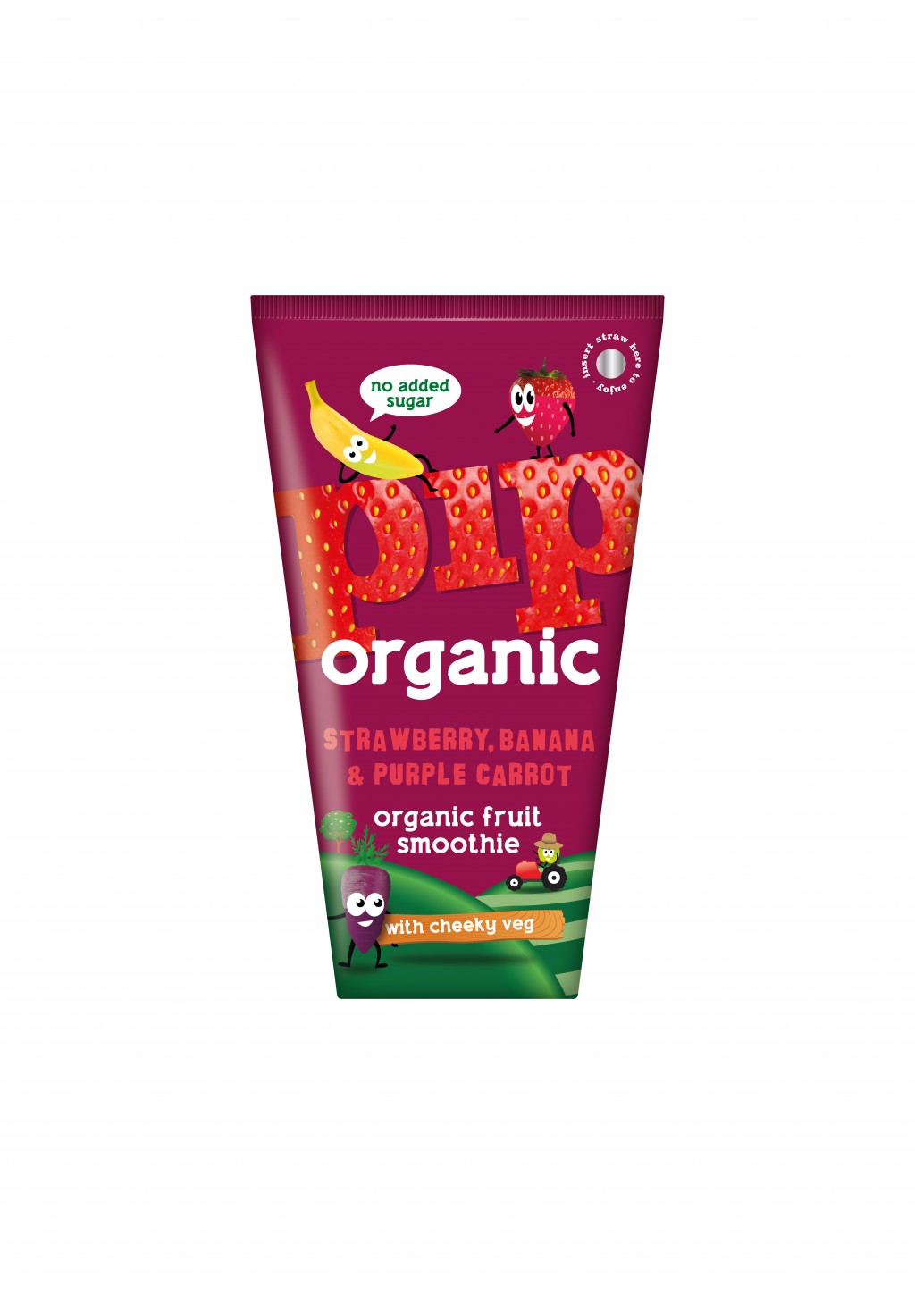 PIP ORGANIC Strawberry, Banana & Purple Carrot Smoothie (Wedge)