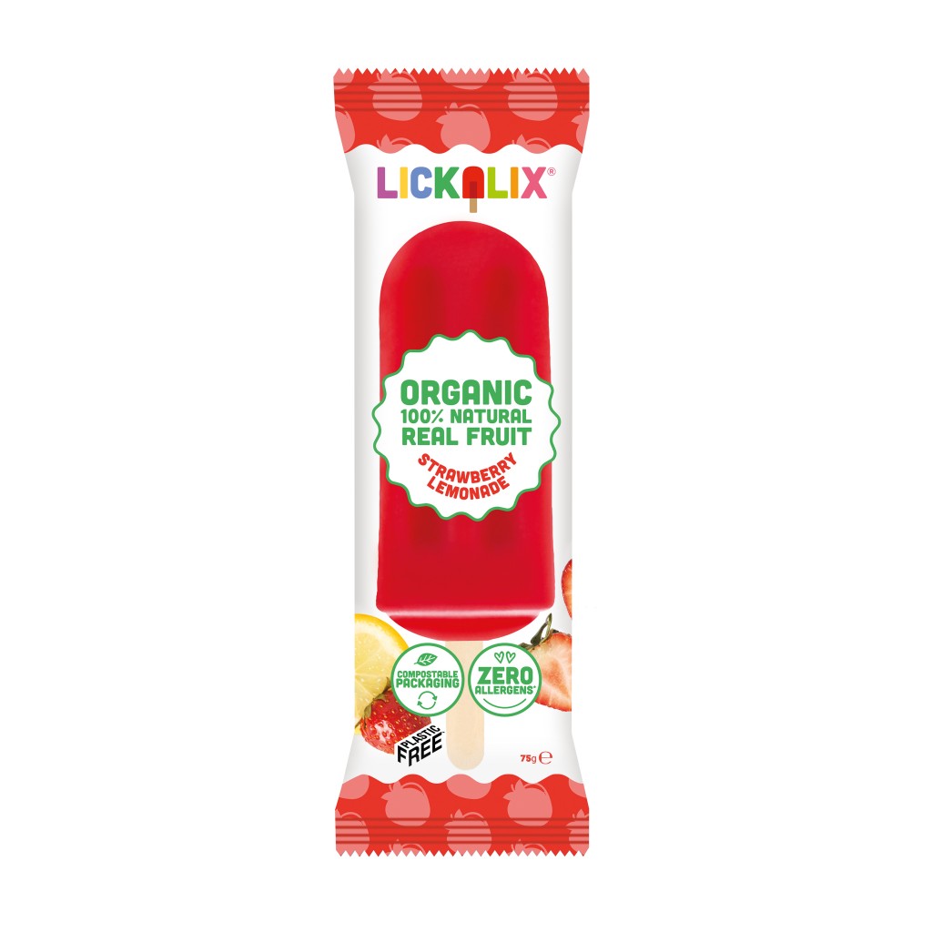LICKALIX Organic Ice Lolly Strawberry & Lemonade