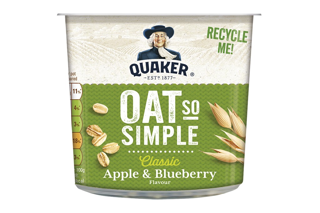 QUAKER Oat So Simple Apple & Blueberry Porridge Pots