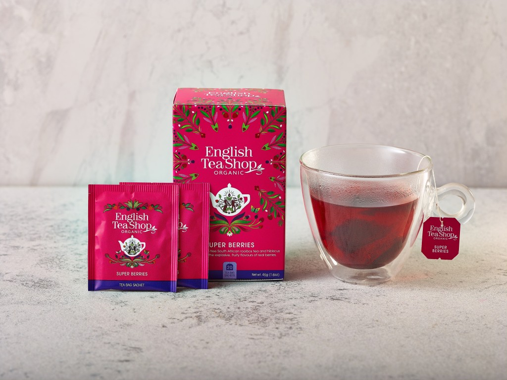ENGLISH TEA SHOP Super Berries Tag & Envelope Tea Bags
