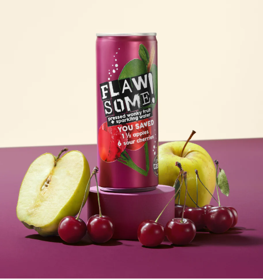 FLAWSOME! Apple & Sour Cherry Sparling Juice Drink (Can)