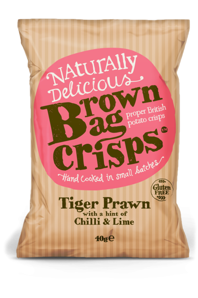BROWN BAG CRISPS Tiger Prawn Hint of Chilli & Lime