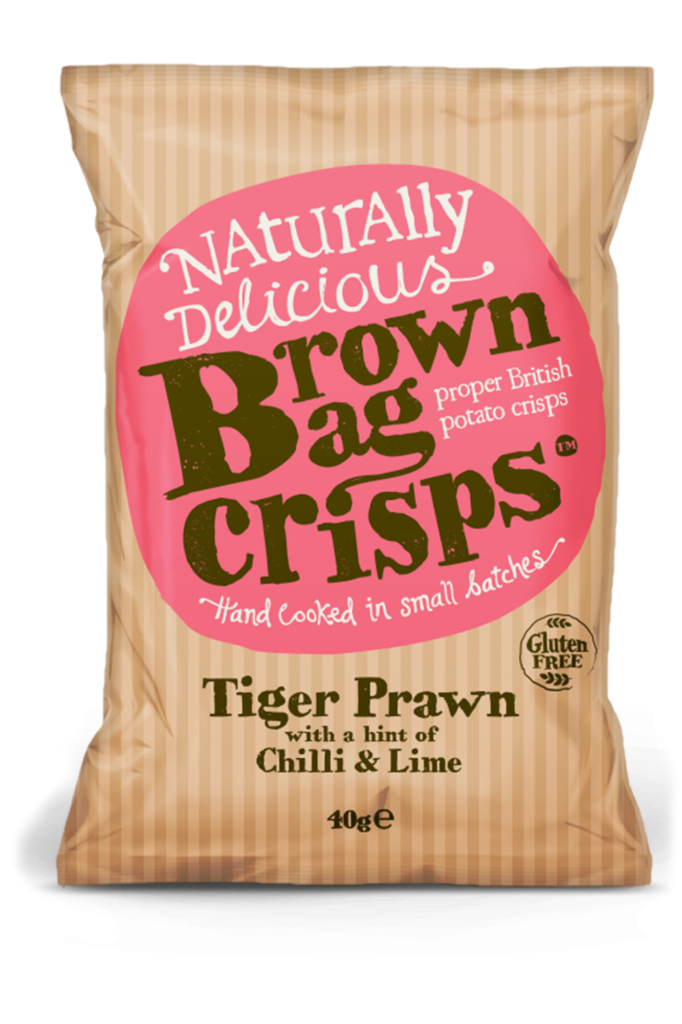 BROWN BAG CRISPS Tiger Prawn with a hint of Chilli & Lime