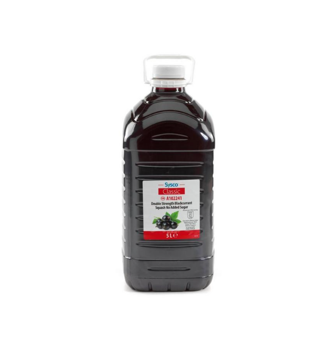 SYSCO Double Strength Blackcurrant Squash No Added Sugar