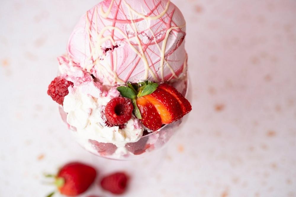 Raspberry Eton Mess Meringue Clouds