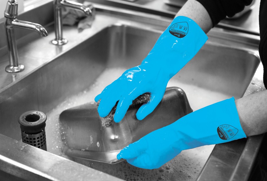 Latex Rubber Gloves - Blue Medium