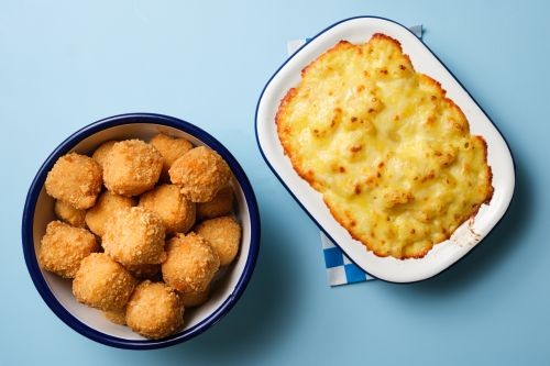 Nacho Coated Mac N Cheese Bites