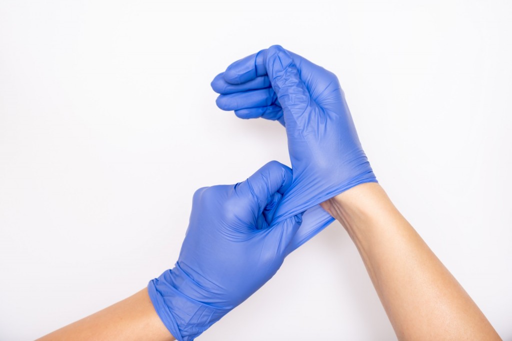 Vinyl Disposable Gloves - Medium (Blue/Clear)