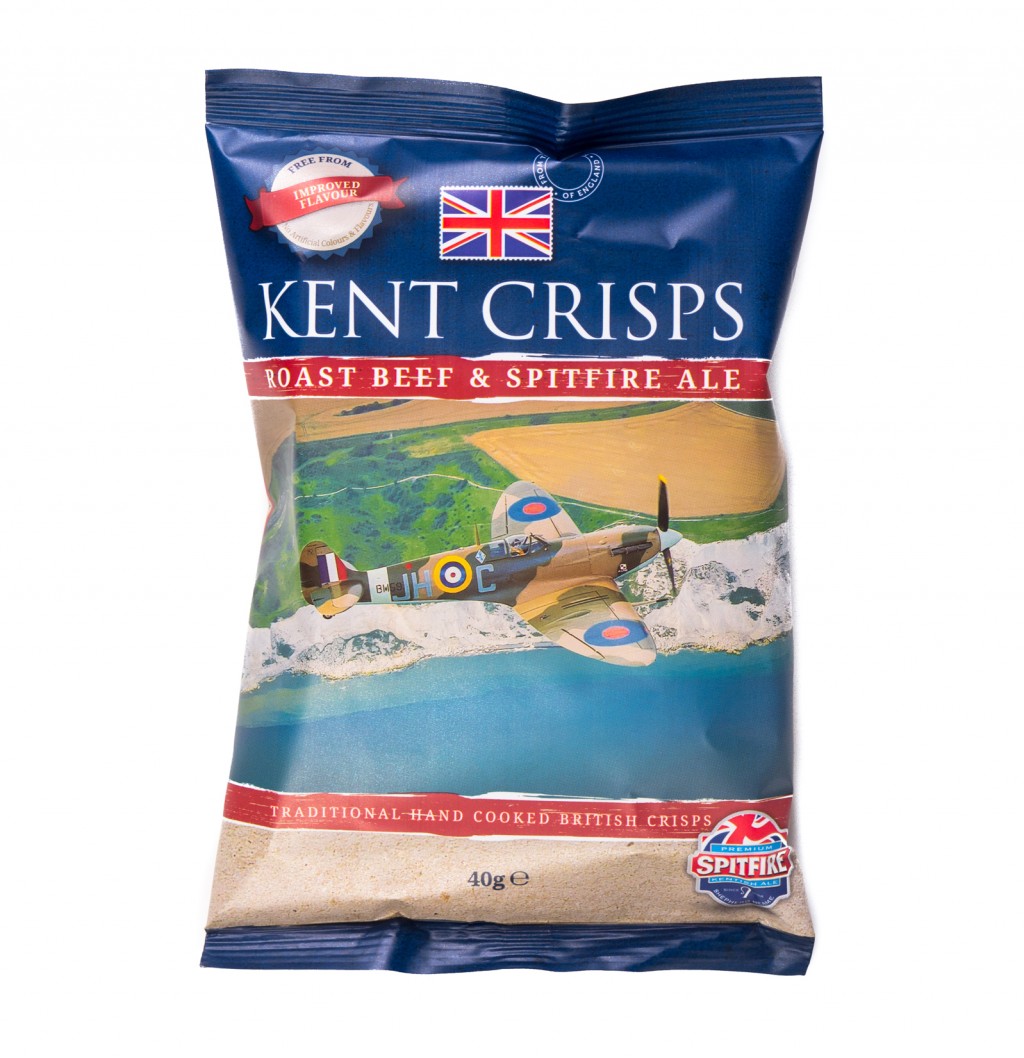 KENT CRISPS Roast Beef & Spitfire Ale Potato Crisps