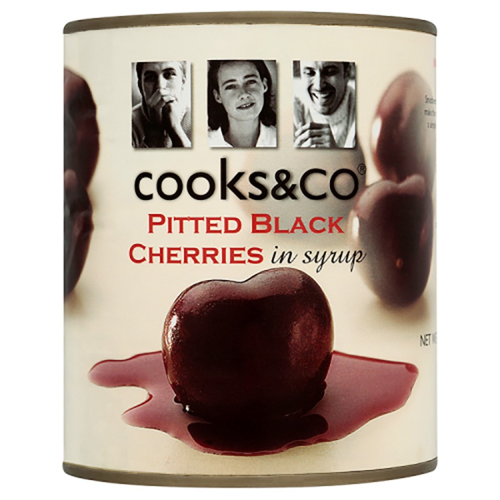 COOKS & CO Black Pitted Cherries in Syrup